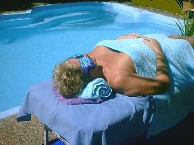 With our great weather sometimes massages can be done outside.