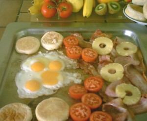 Bar-B-Q breakfast.