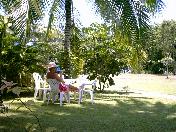 Denise Collins of Daintree Massage relaxing on Wonga Beach.
