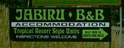 Jabiru B&B road sign.